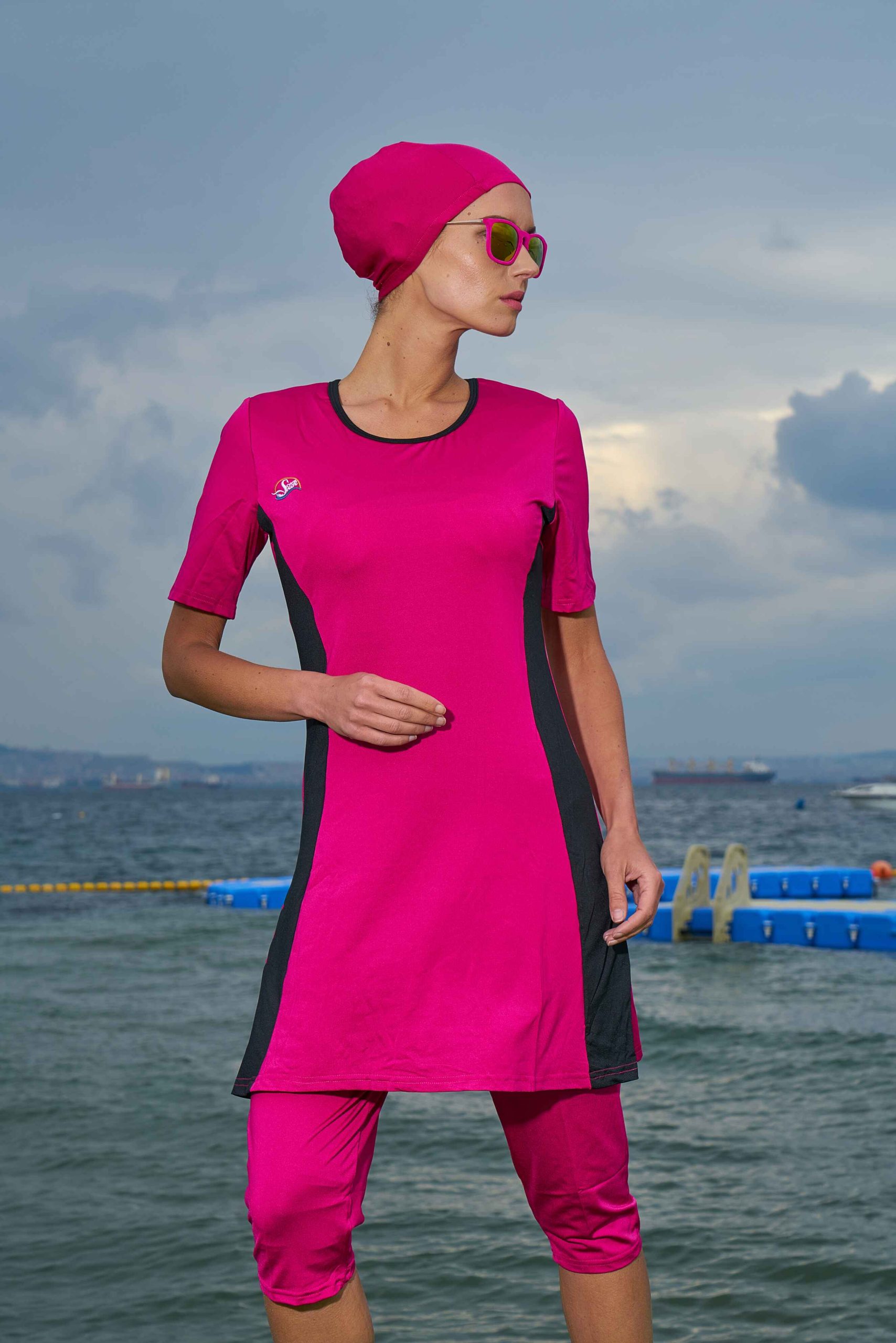 Burkini femme | Maison Burkini Burkini à manches longues, anti‑accrocs, séchage rapide, couleur sable