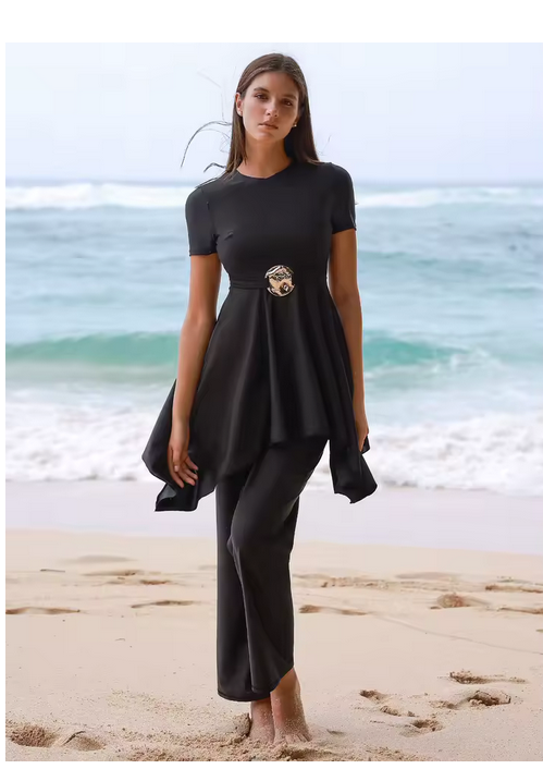 Sh Burkini natation en piscine municipale, mouvement fluide et maintien